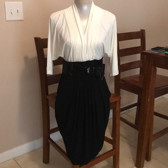 Bisou Bisou Dresses & Skirts - Bison Bisou NEW black/white dress low cut